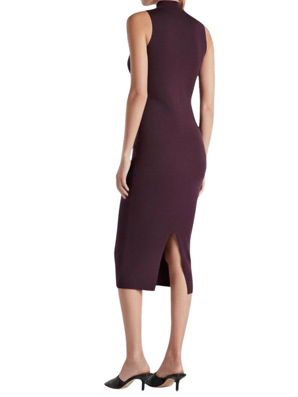 Express Purple Sleeveless Mockneck Knit Midi Dress, Size Large - Picture 3 of 9